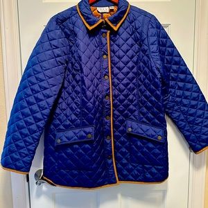 Joan Rivers quilted barn style jacket sz L EUC